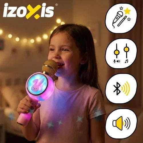Bluetooth Karaoke Mikrofon Lautsprecher Akku Echo Stimmeffekte Party Geschenk