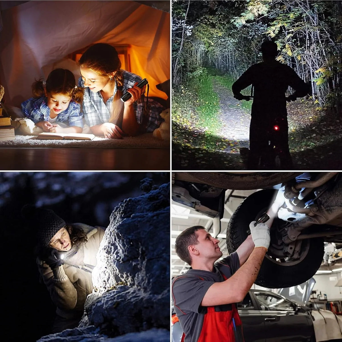 LED Taschenlampe 2000 Lumen mit USB-C Akku – Zoom, 5 Lichtmodi, IPX6 & Akkuanzeige für Camping und Outdoor