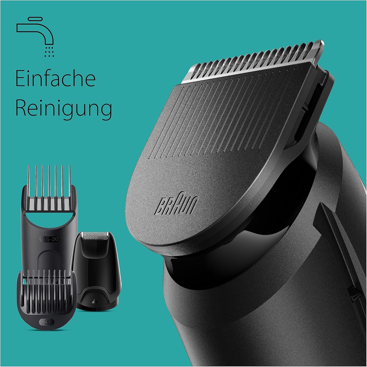 Braun Multi-Grooming Kit 3, 6-in-1 beard trimmer and hair clipper MGK3420 black 