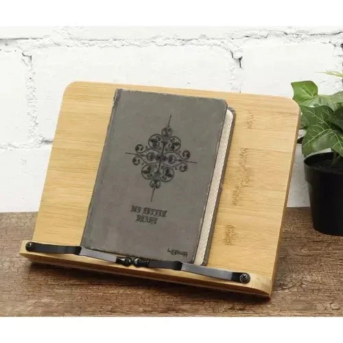 Bambus Buchständer verstellbar 8 Neigungsstufen – Leseständer klappbar für Bücher Tablet Küche Büro