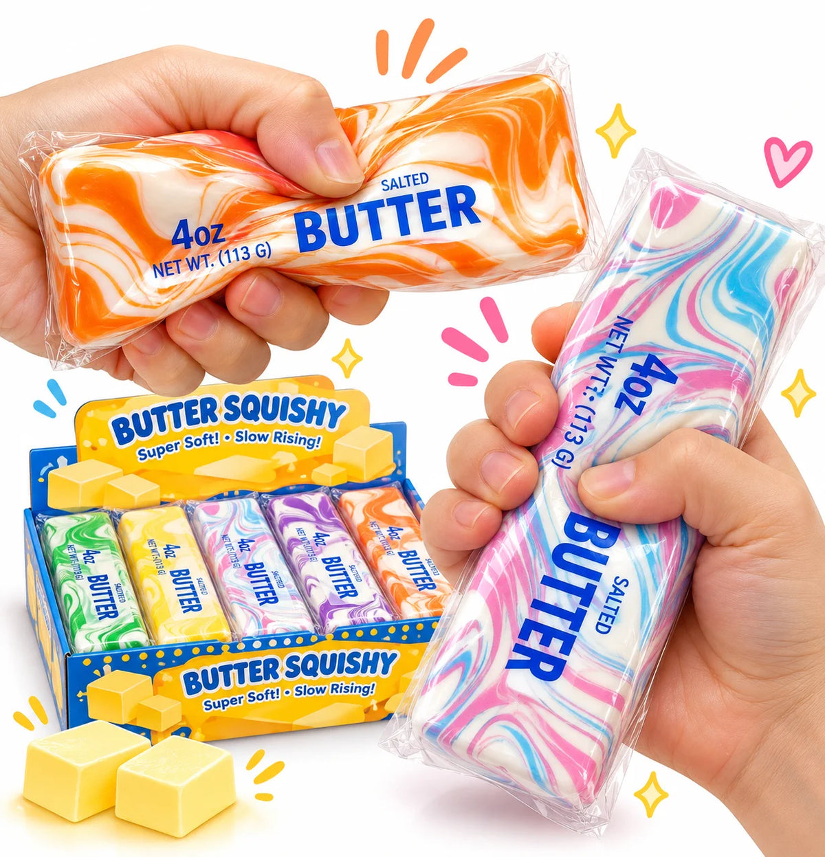 Butter Squishy Slow Rising Fidget Toy – weiches Knautschspielzeug als Geschenk & Mitgebsel