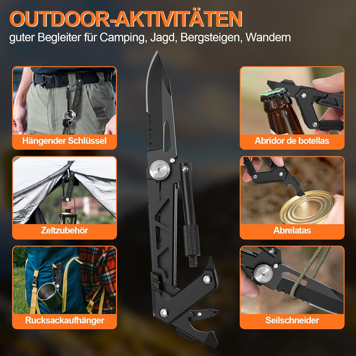 7 in 1 multitool pliers knife scissors saw pocket knife multifunctional tool 