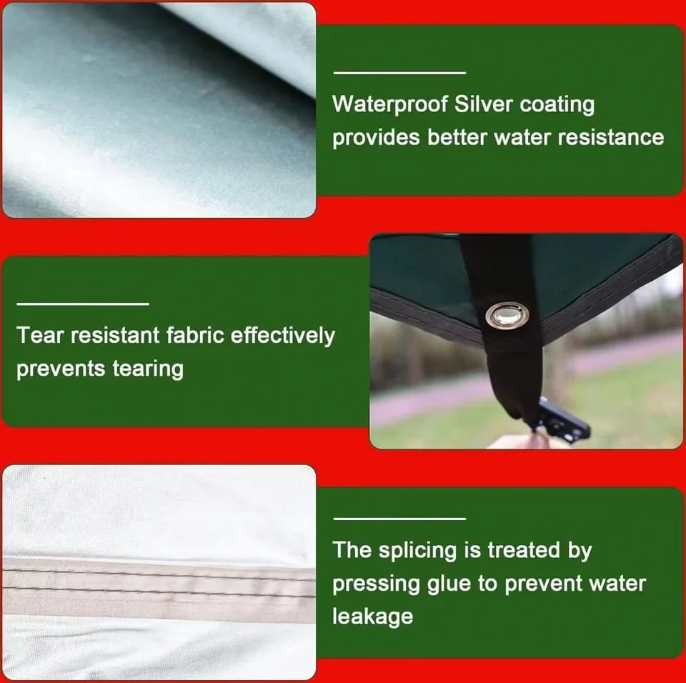 Camping Tarp 3x3m Wasserdicht Zeltplane Sonnensegel Anti UV Outdoor