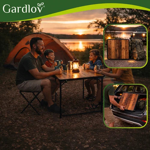 Camping Tisch Set klappbar mit 4 Stühlen Koffer höhenverstellbar Outdoor