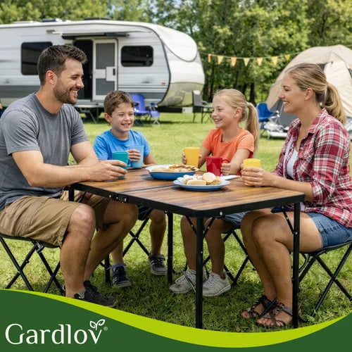 Camping Tisch Set klappbar mit 4 Stühlen Koffer höhenverstellbar Outdoor