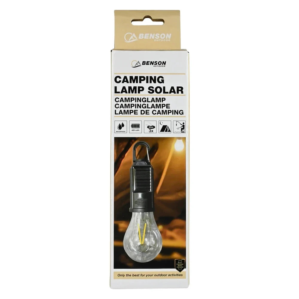 Campinglampe Solar LED USB Wiederaufladbar Karabiner Wasserdicht 3 Lichtmodi
