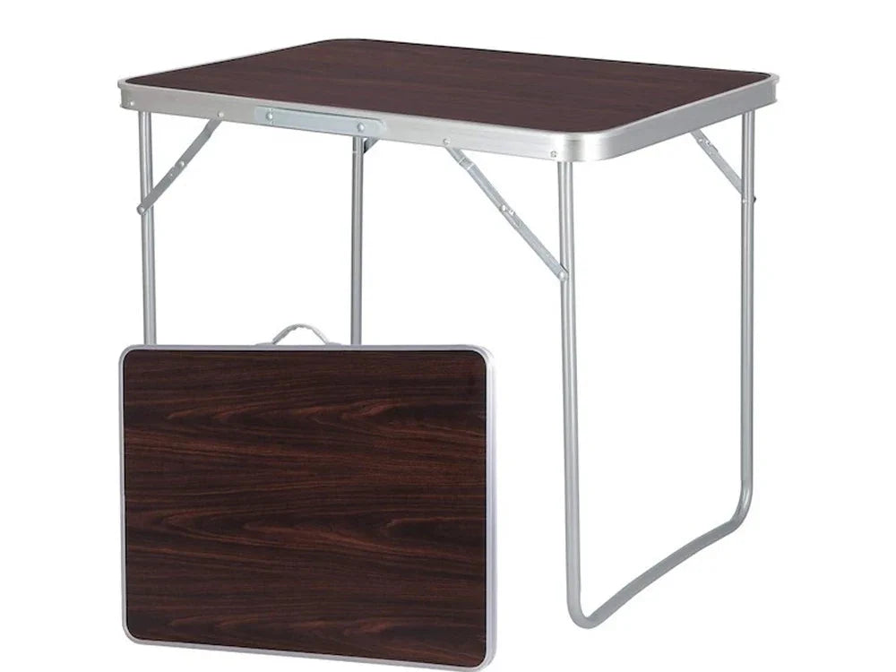 Campingtisch Klappbar 70x50 cm in Holzoptik – Faltbarer Gartentisch für Camping, Balkon, Garten, Picknick und Outdoor