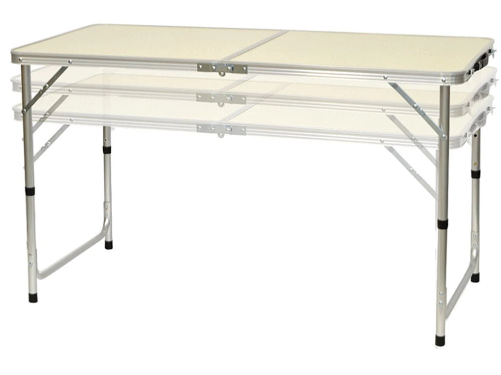 Faltbarer Campingtisch mit 4 Hockern – Leichtes Outdoor-Tischset 120x60 cm höhenverstellbar