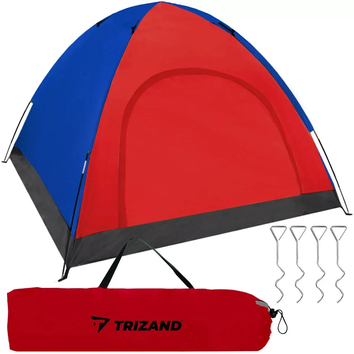 TRIZAND Campingzelt für bis zu 4 Personen – 190 × 190 × 123 cm mit Moskitonetz, Tragetasche und Regenschutz