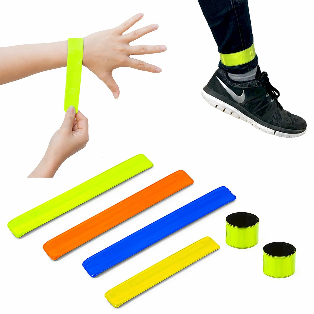 Reflektierende Armbänder Sicherheit Reflektor Band Leuchtarmband Joggen Fahrrad