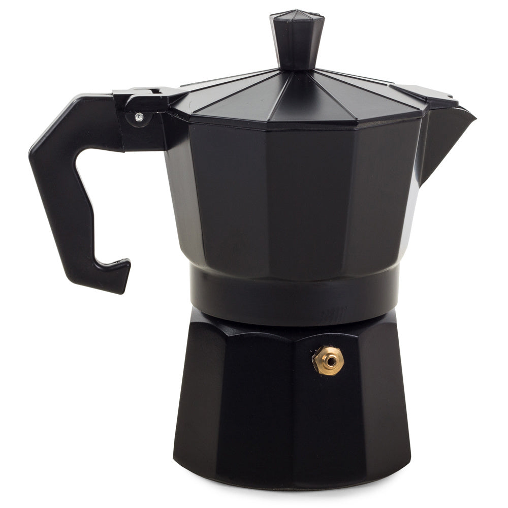 Espressokocher Aluminium 3 Tassen 150 ml – Moka Kaffeemaschine für Gas & Elektroherd  schwarz oder silber