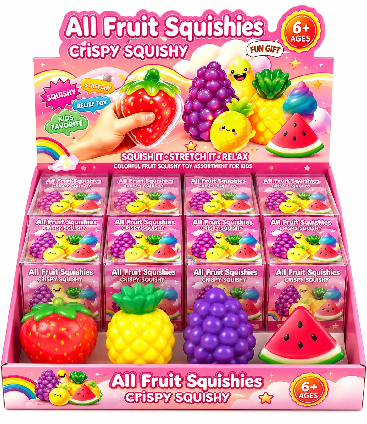 Crispy Fruity Squishy Knister Effekt Früchte Fidget Toy Knautschspielzeug
