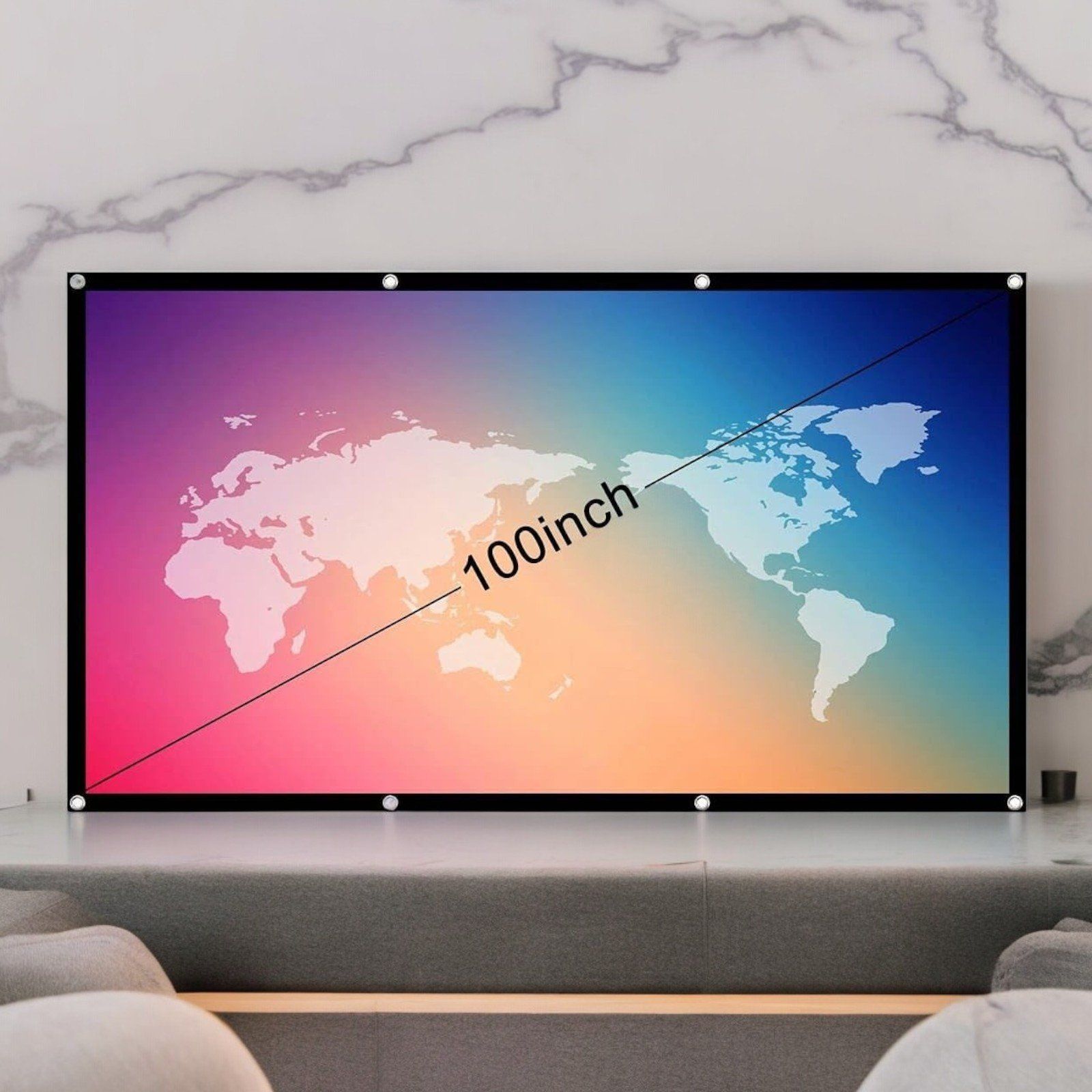 100" Beamer Leinwand Projektorleinwand Faltbarer Projector Screen 16:9 HD +Haken