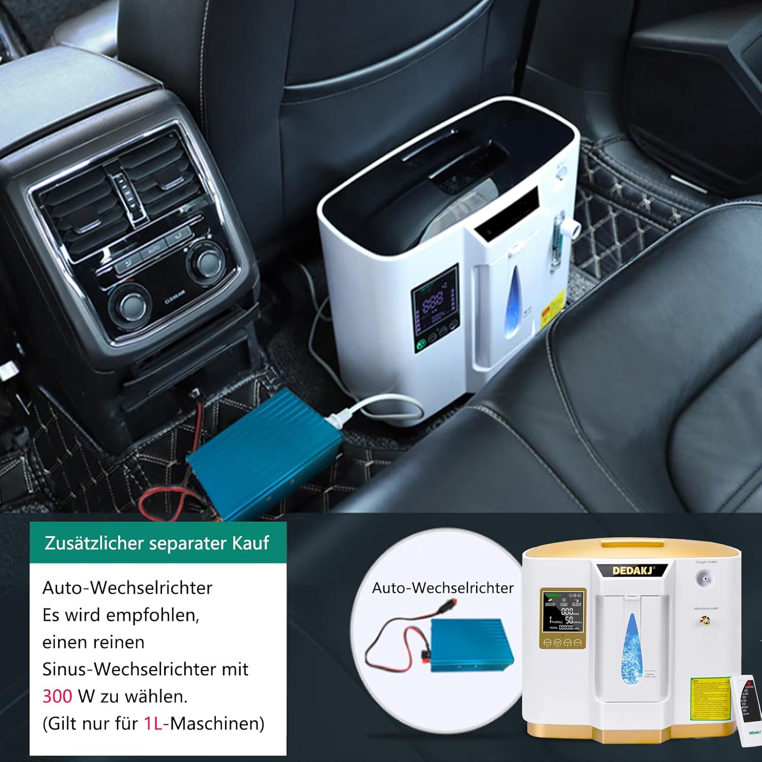 DEDAKJ Oxygen Concentrator 1-7L/min O2 Generator Portable High Purity 93% 