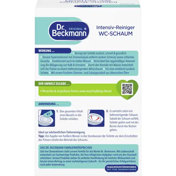 Dr. Beckmann WC Aktivschaum 3x100g Intensiv Toilettenreiniger Selbstaktiv