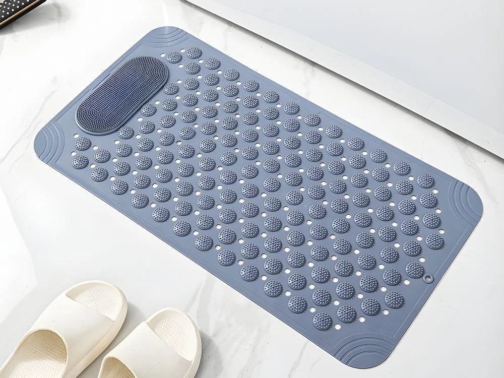 Duschmatte Antirutsch 69x35,5cm Grau Badewannenmatte Saugnäpfe Massage PVC