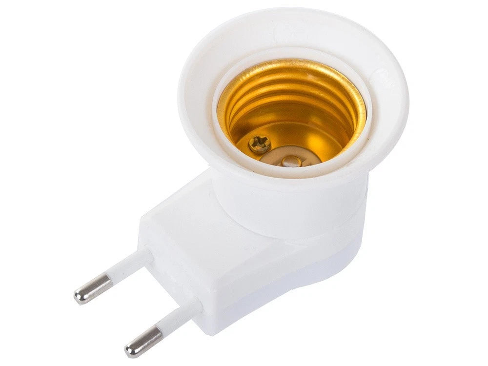 E27 Glühbirnen Adapter mit Schalter 230V – Steckdosenadapter Weiß Kunststoff