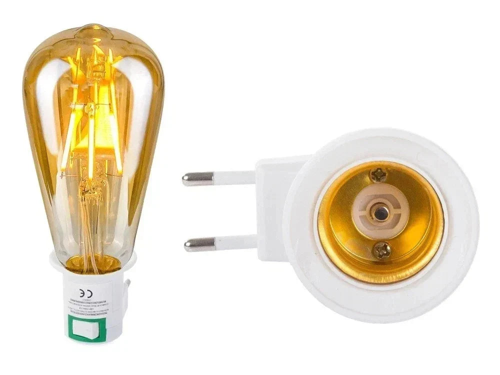 E27 Steckdosenadapter Lampenfassung mit Schalter Weiß Netzstecker Lichtadapter