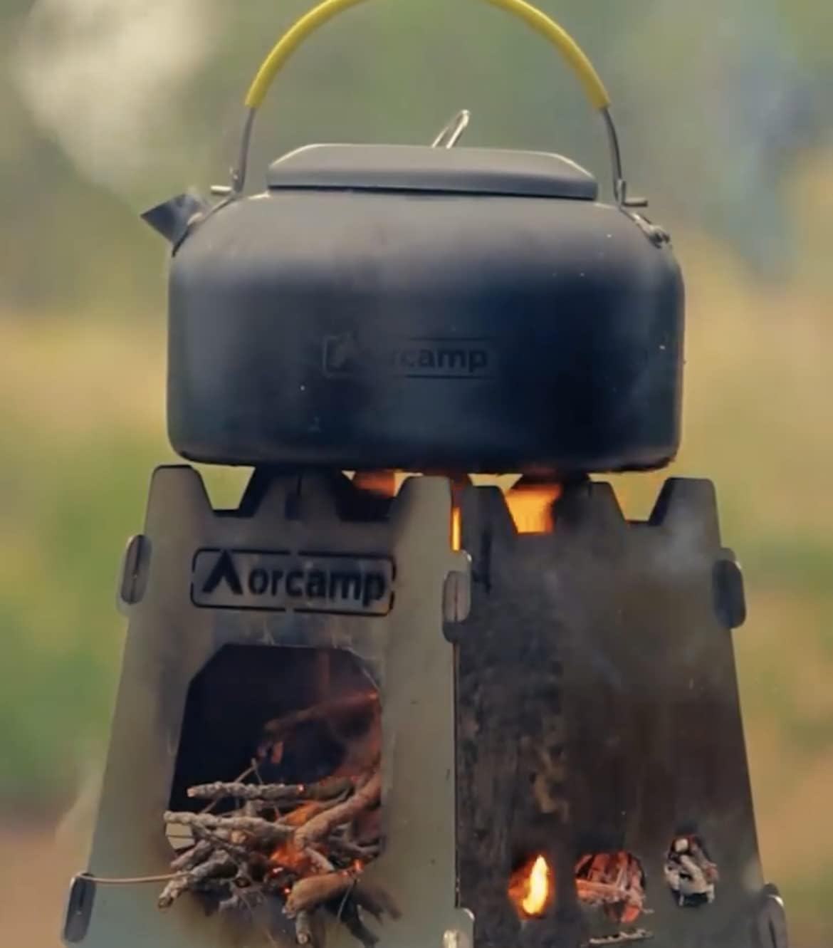 Tragbarer Edelstahl Campingkocher – Faltbarer Holzofen für Outdoor & Wandern