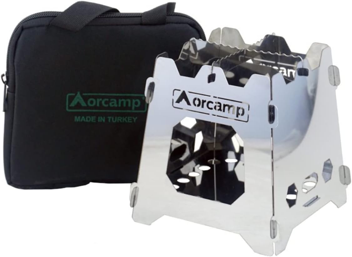 Tragbarer Edelstahl Campingkocher – Faltbarer Holzofen für Outdoor & Wandern