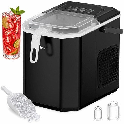 Eiswürfelmaschine 12kg/24h 1,2L Schnell Eiswürfelbereiter Schwarz Ice