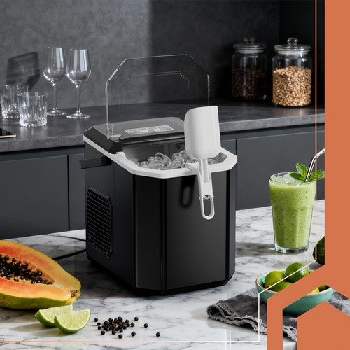 Eiswürfelmaschine 12kg/24h 1,2L Schnell Eiswürfelbereiter Schwarz Ice
