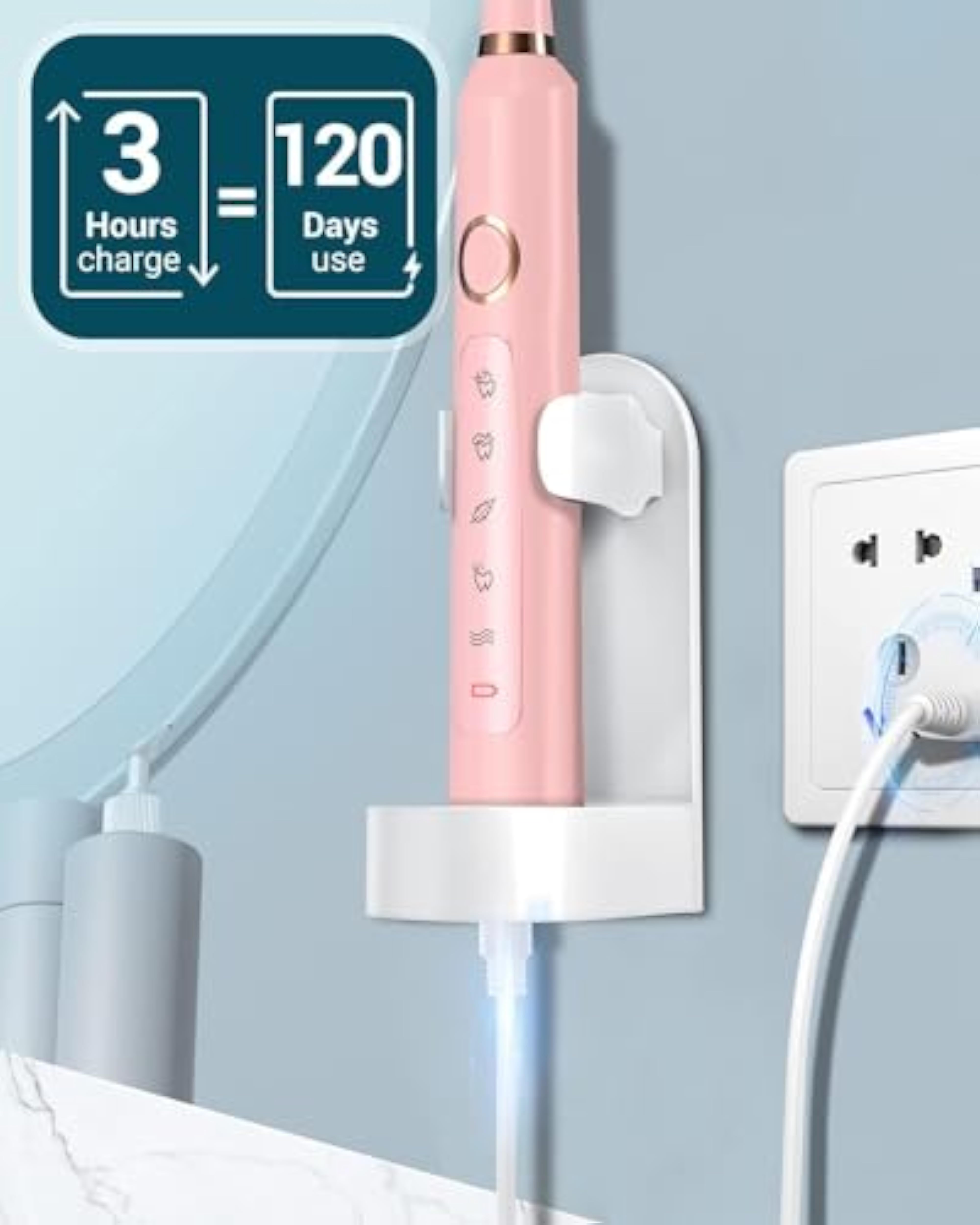 Electric toothbrush for adults, 8 toothbrush heads, 5 modes, travel case, new 