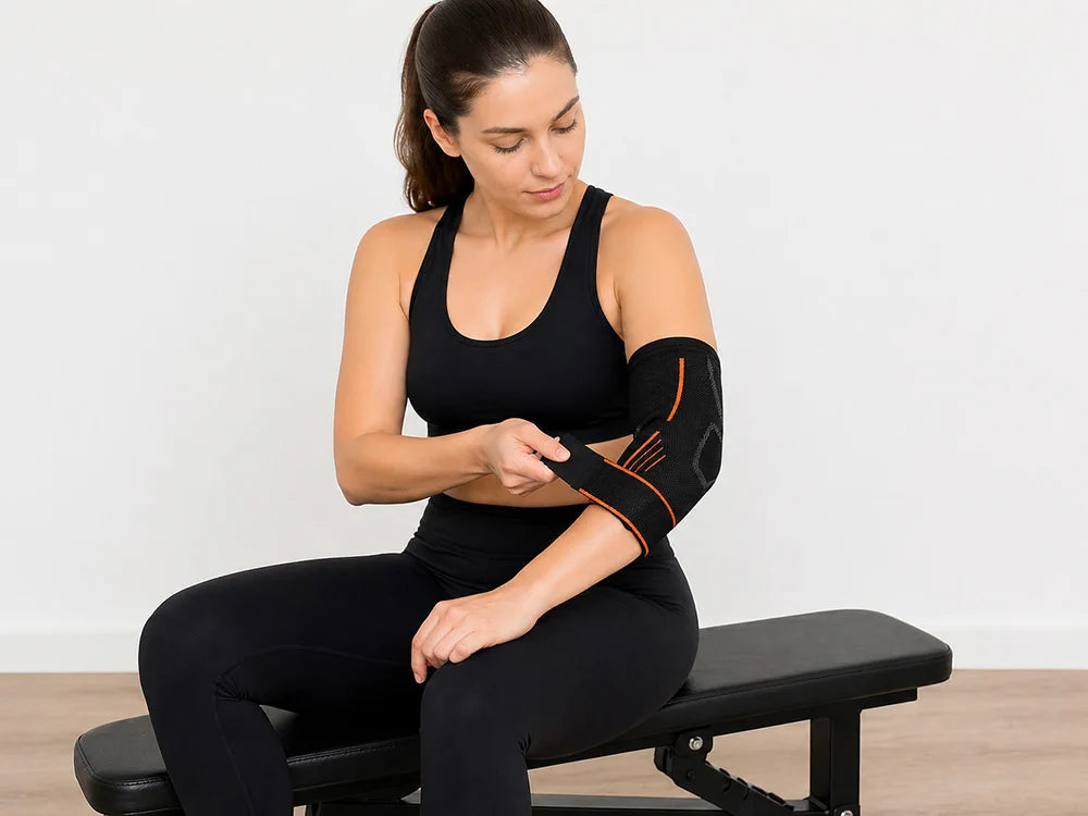 Elastische Ellenbogenbandage mit Klettverschluss – verstellbare Stützbandage für Sport und Alltag