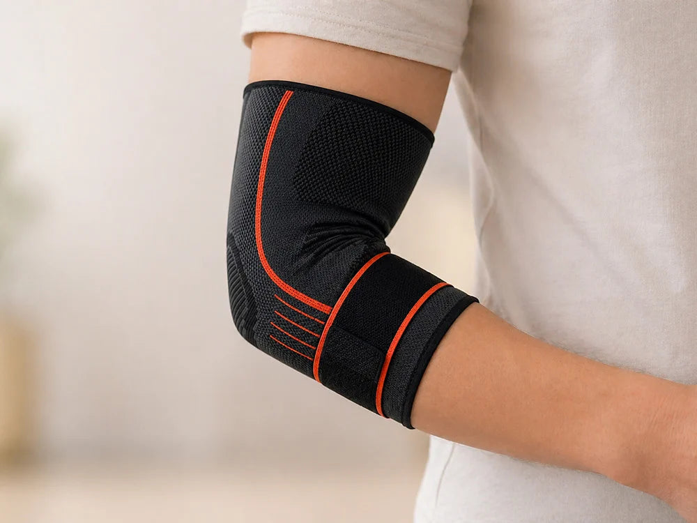 Elastische Ellenbogenbandage mit Klettverschluss – verstellbare Stützbandage für Sport und Alltag