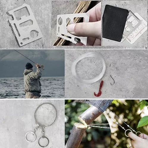 Emergency Survival Equipment Kit Outdoor Filter Tactical Hiking Camping SOS Tool