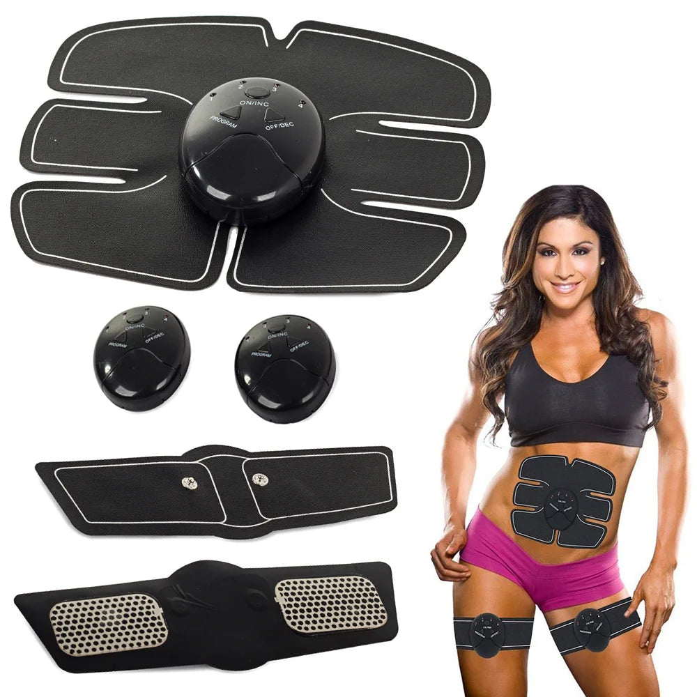 EMS Muskelstimulator 3in1 Set – Elektrostimulator für Bauch, Arme und Beine mit 6 Programmen