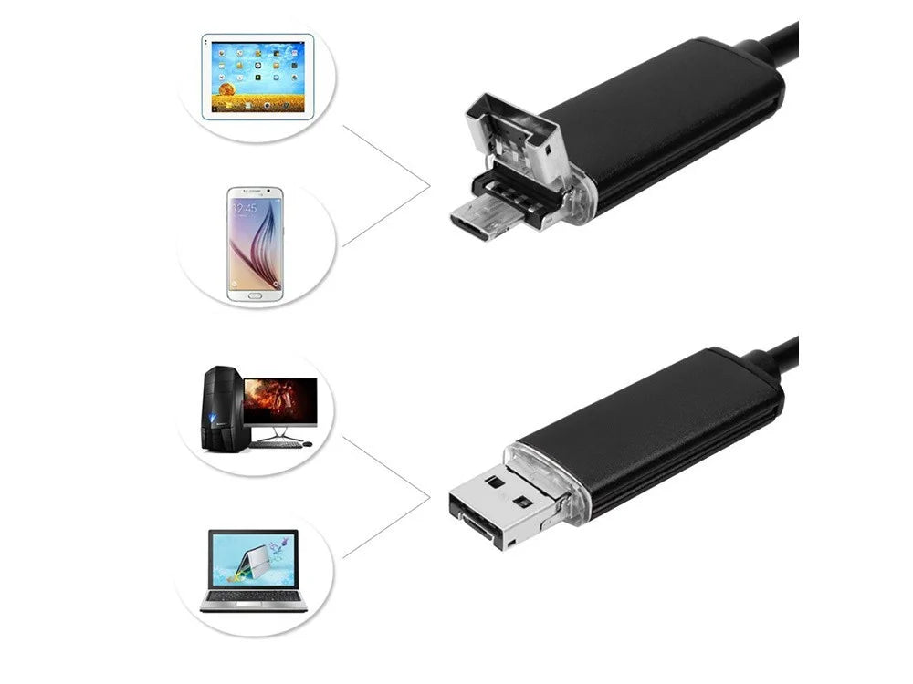 Endoskop Kamera 10m USB Android PC Inspektionskamera 5,5mm LED IP67 OTG