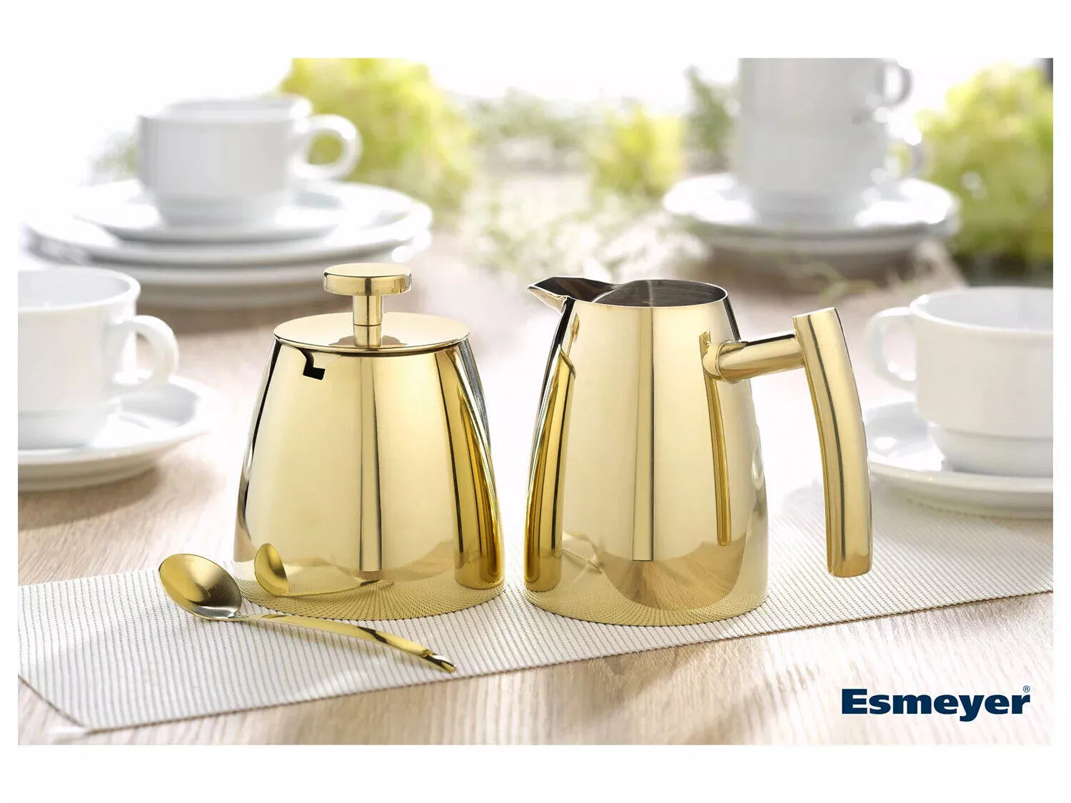 Esmeyer Melina Milchkännchen und Zuckerdose | Edelstahl 18/10 Set in zeitlosem Design