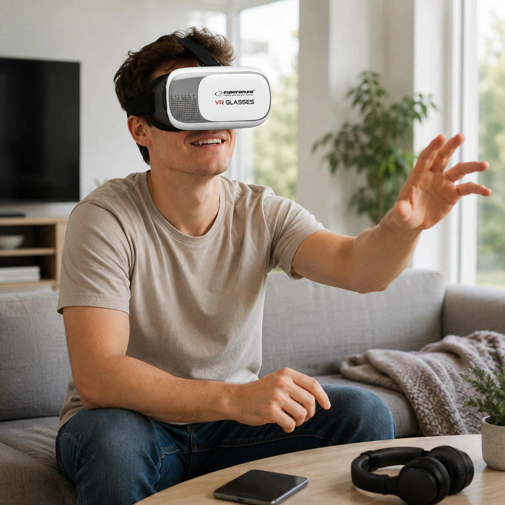 VR glasses with headphones Virtual Reality Headset suitable for 3D VR FIYAPOO 