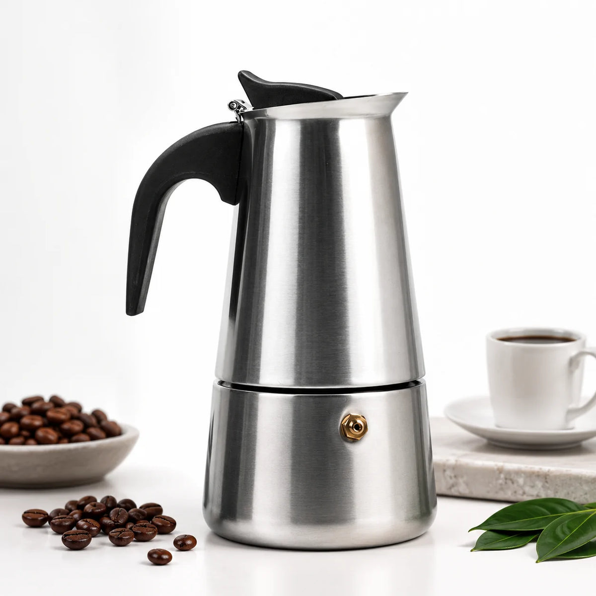 Espressokocher 300ml 6 Tassen Edelstahl Mokkakanne Kaffeekocher Induktion