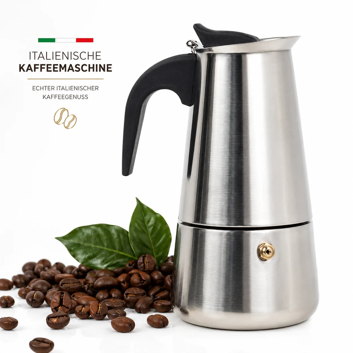 Espressokocher 300ml 6 Tassen Edelstahl Mokkakanne Kaffeekocher Induktion