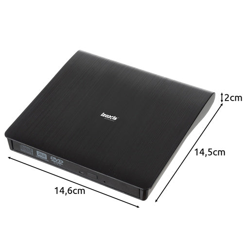 Externes USB CD/DVD Laufwerk – Tragbarer Brenner & Player für Laptop, PC & Mac   5907451330418