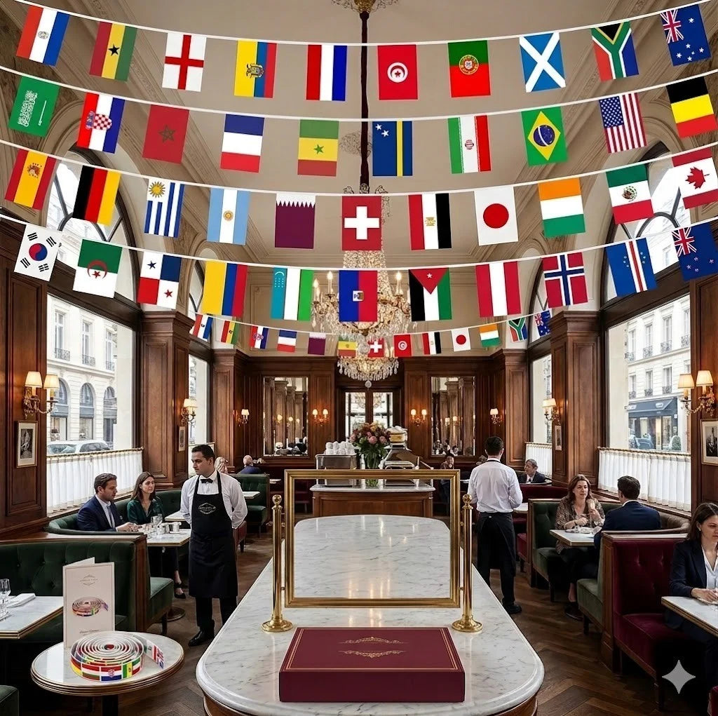 Fahnengirlande Länderflaggen Girlande 13m 48 Nationen WM EM Party Deko