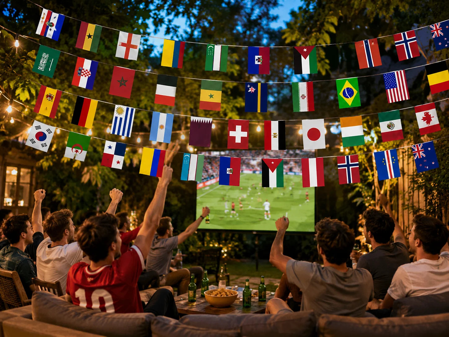 Fahnengirlande Länderflaggen Girlande 13m 48 Nationen WM EM Party Deko