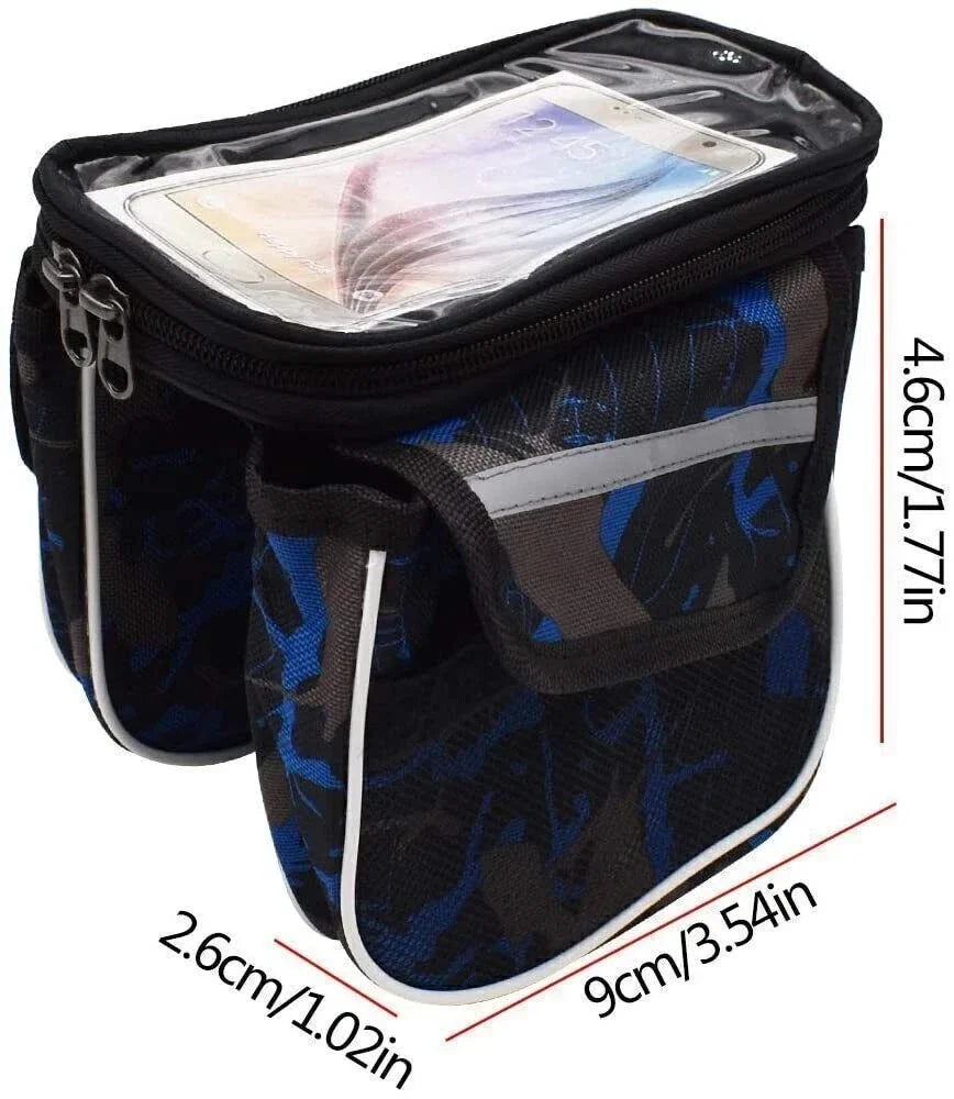 Fahrrad Rahmentasche Blau – Oberrohrtasche mit Handyfach & Stauraum