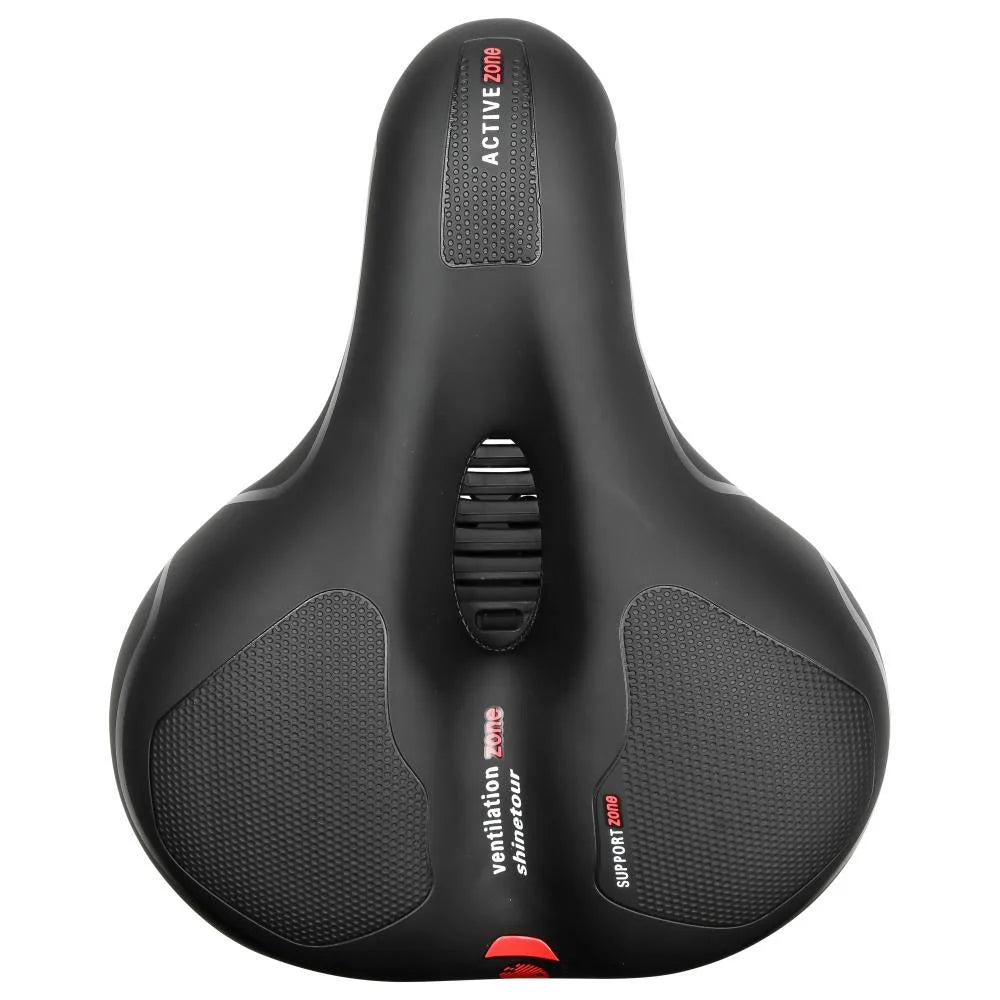 Fahrradsattel Komfort Breit mit Gel Memory-Schaum, Federung und Reflektor – Ergonomischer Fahrradsattel für MTB, Citybike & E-Bike