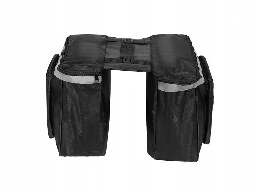 Fahrradtasche Gepäckträger 28L Doppelpacktasche 2 Fächer Reflektierend Schwarz