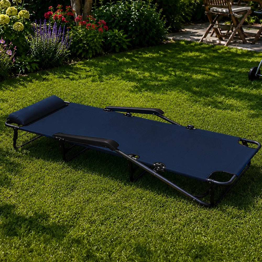 Klappbare Gartenliege Campingliege Sonnenliege Balkon Strand Liegestuhl