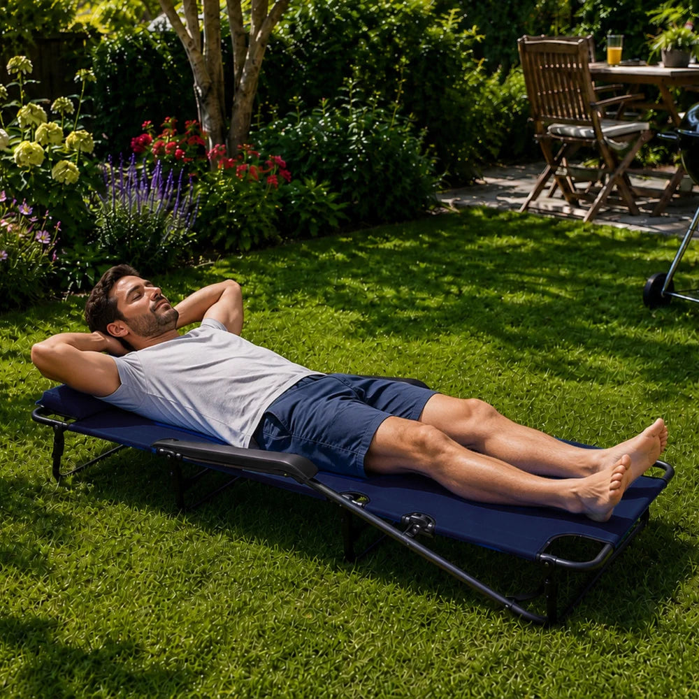 Klappbare Gartenliege Campingliege Sonnenliege Balkon Strand Liegestuhl