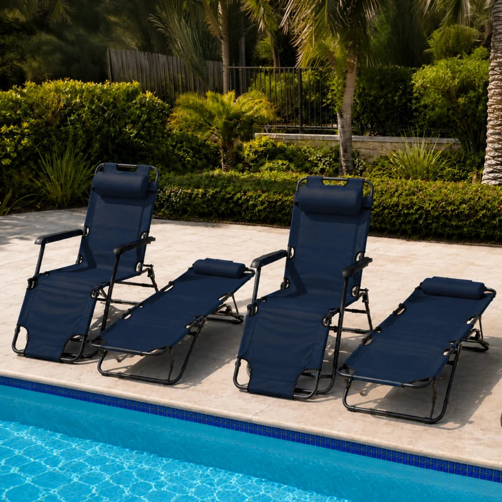 Klappbare Gartenliege Campingliege Sonnenliege Balkon Strand Liegestuhl