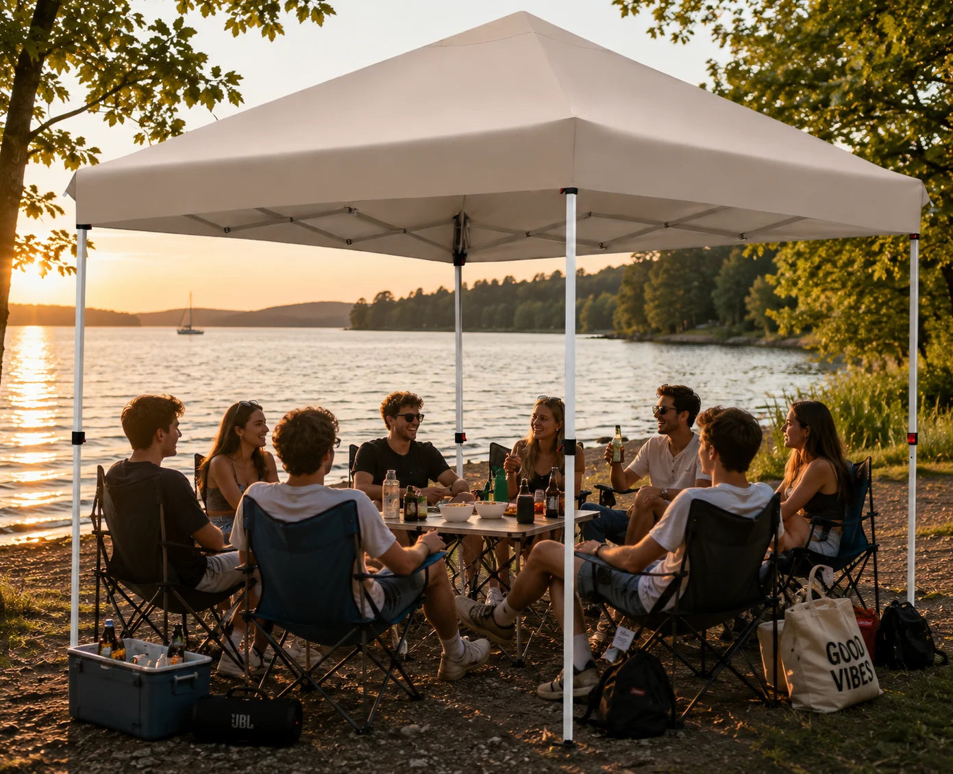 Faltpavillon 3x3m Wasserdicht Höhenverstellbar Partyzelt Camping Pavillon