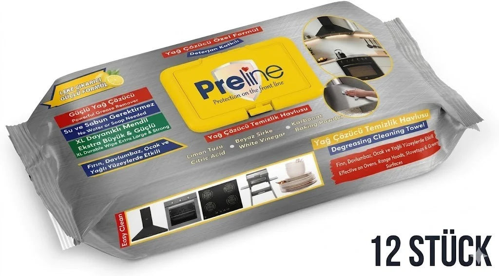 Fettlöser Reinigungstücher XL 60 Stück 1 oder 12 Pack Küche Ofen