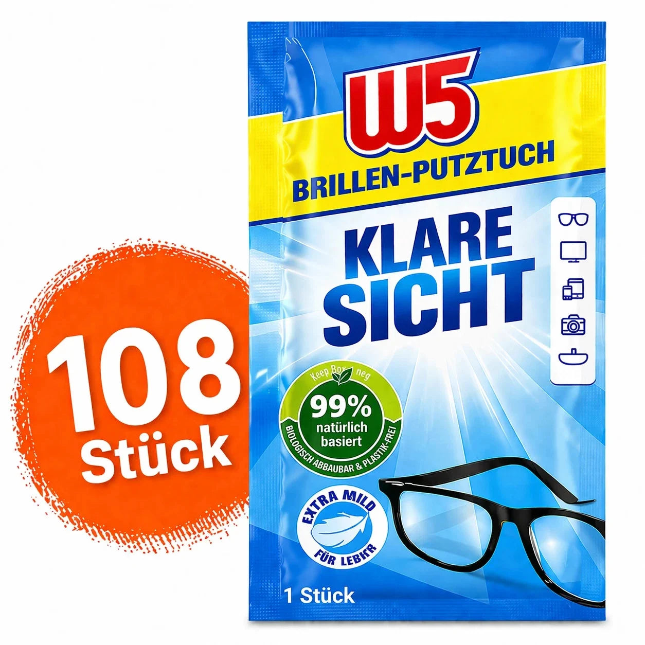 Feuchte Brillenputztücher Streifenfrei Brillentücher Display Reinigung