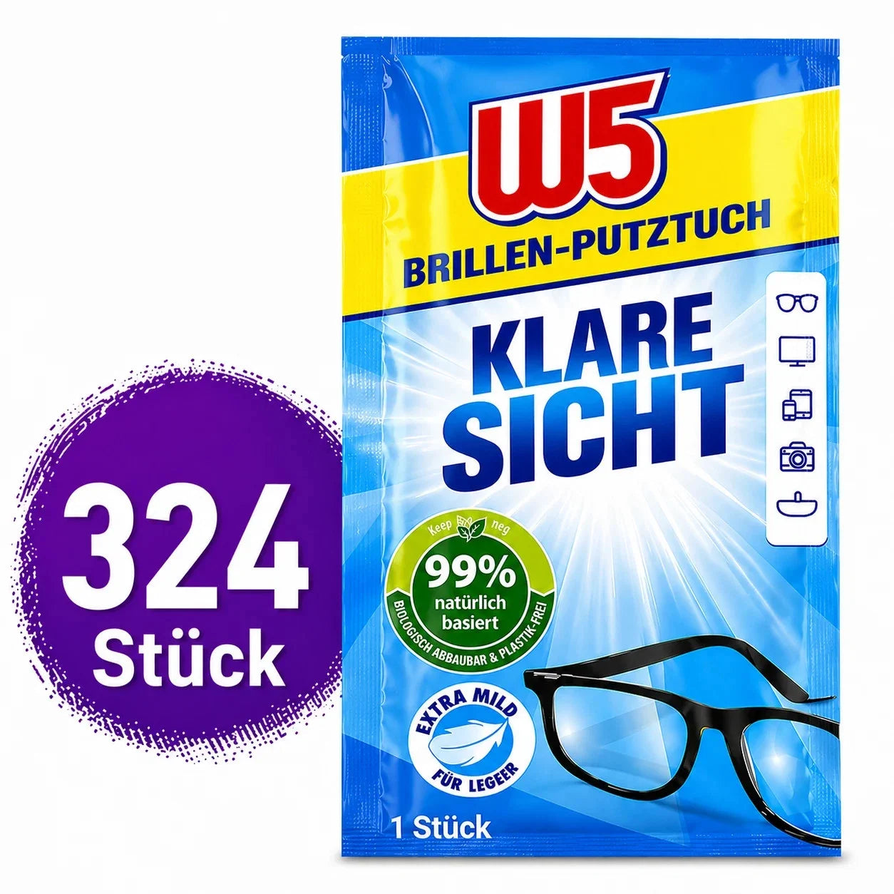 Feuchte Brillenputztücher Streifenfrei Brillentücher Display Reinigung