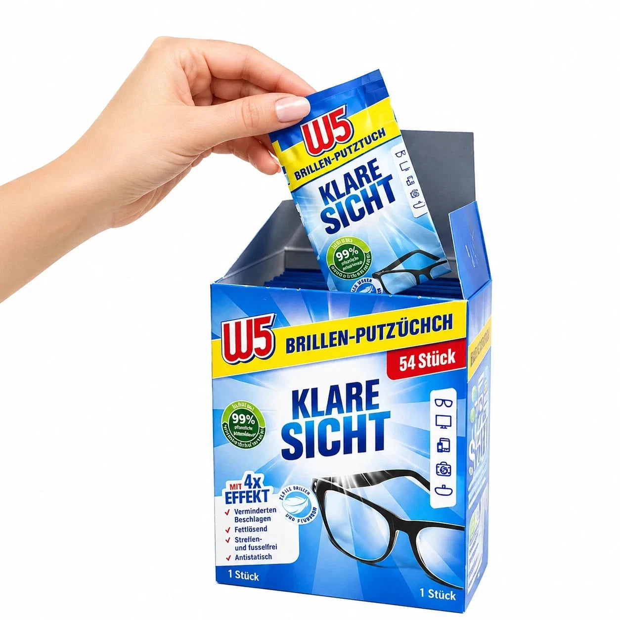 Feuchte Brillenputztücher Streifenfrei Brillentücher Display Reinigung